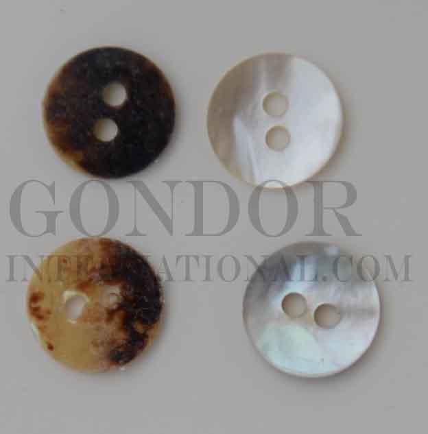 Agoya (Akoya) buttons 2 hole size L16 natural finished button