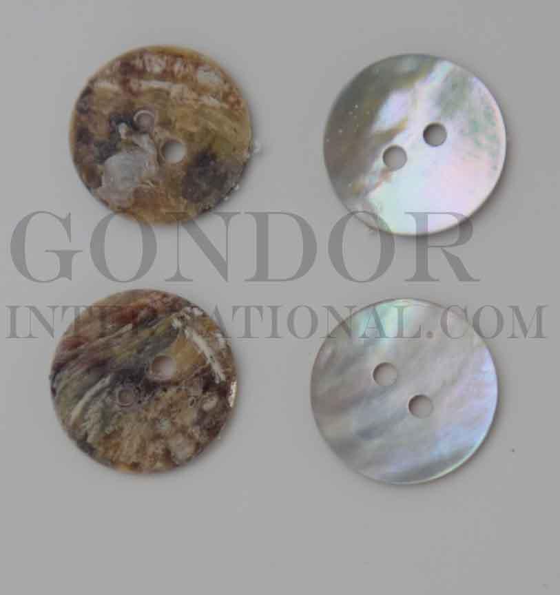 Agoya (Akoya) buttons 2 hole size L22 natural finished button