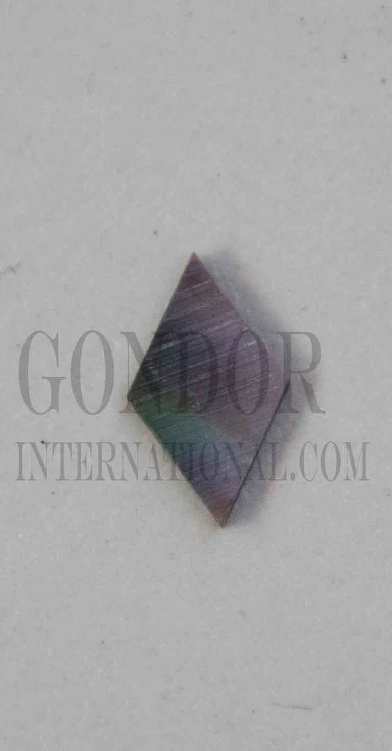 Black Mother of Pearl diamonds size 10mm (0.394") length x 6mm (0.236") width x 1mm (0.04") thickness. Some uses include fretboard markers, musical instrument inlay, furniture inlay and other general decorative inlay and jewellery applications. All pcs are A grade.