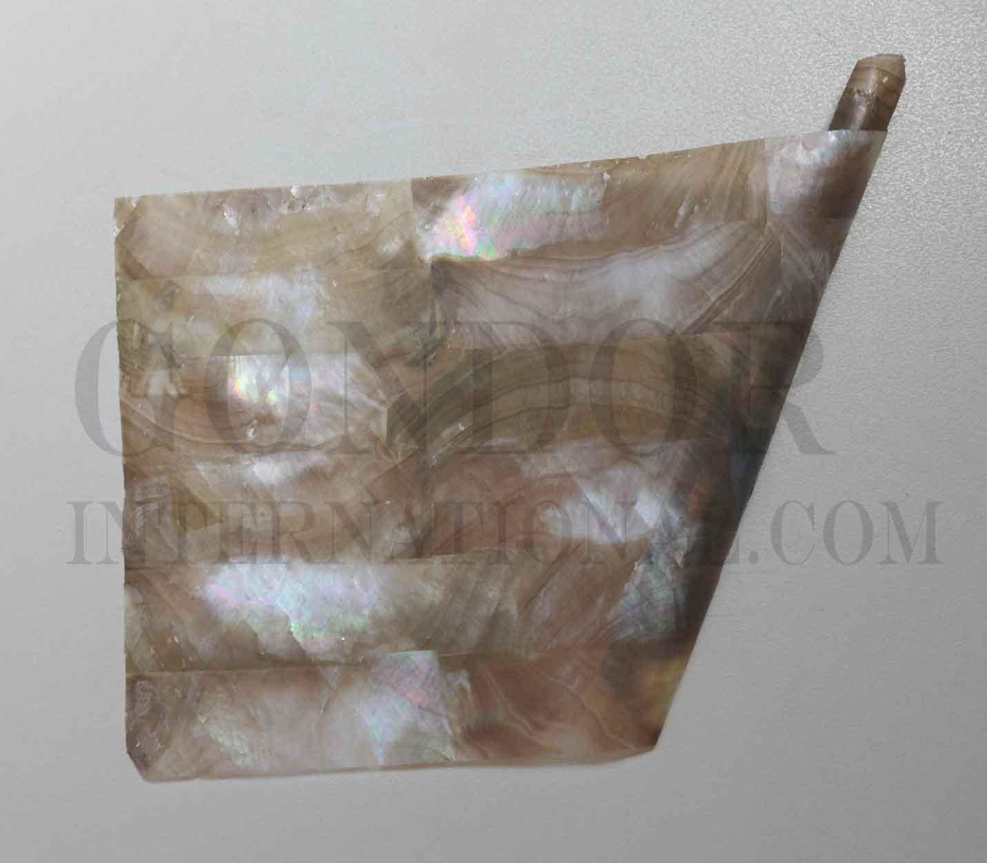 Black MOP - Fully flexible shell sheets made from genuine shell pcs. Can be folded or rolled up without breaking. Suitable for curved surface decorations. Fishing rods, pens and other tight radius items where standard shell veneer is not sufficiently flexible. <br />Size - 240 x 140 x 0.2mm (9.45 x 5.51 x 0.008")