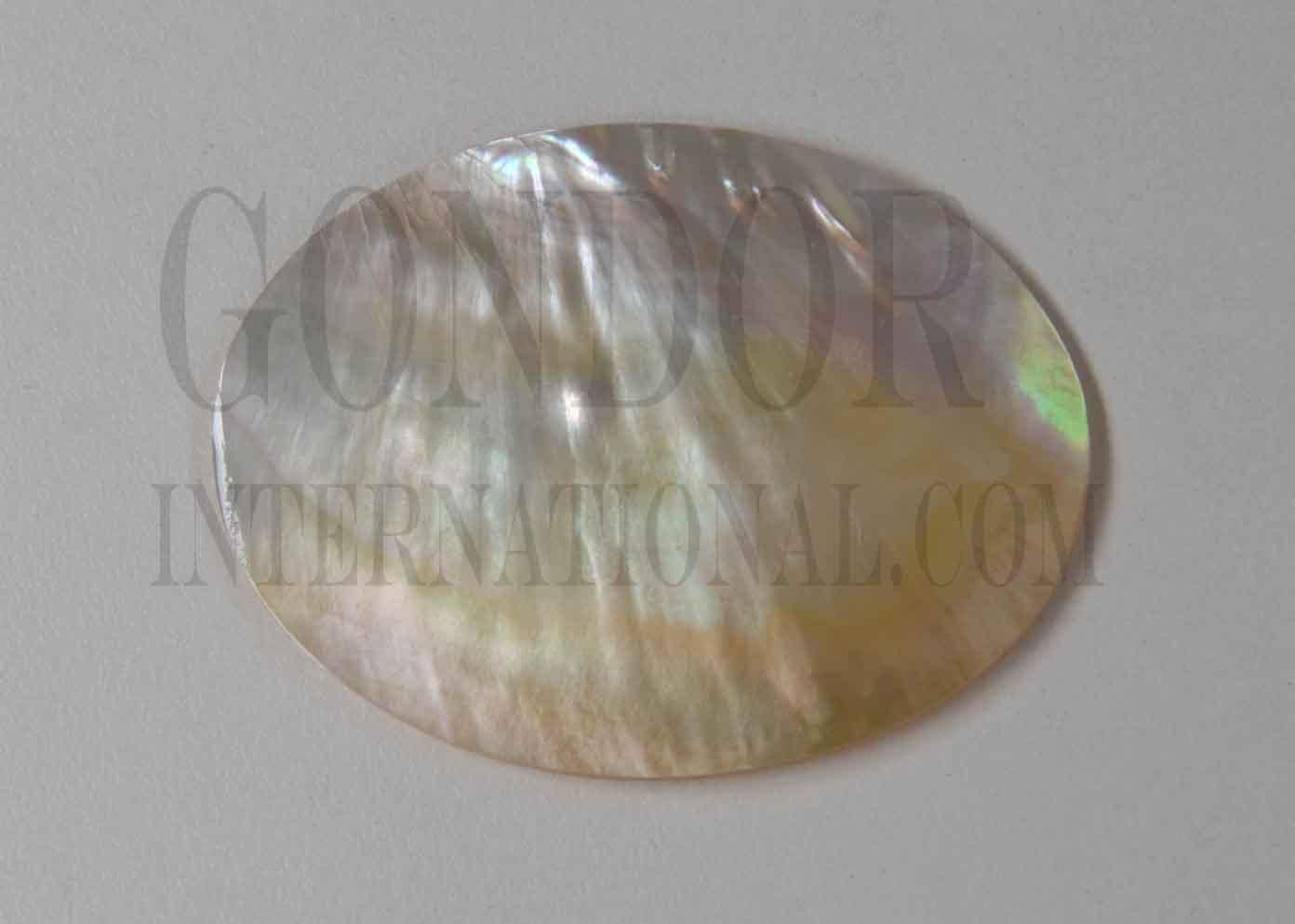 Mother of Pearl polished ovals 60mm (2.36") width x 80mm (3.15") length. Polished pcs with natural shell curve. Mainly used for jewellery or other decorative purposes.