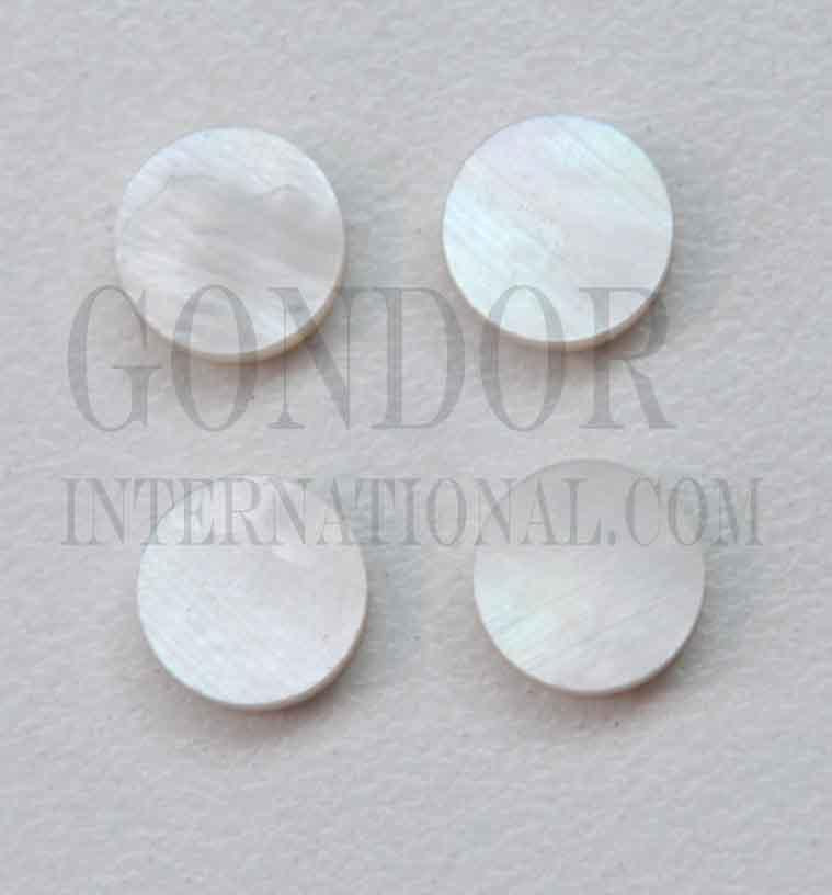 <p>White Mother of Pearl polished discs 22.5mm (0.89") diameter x 0.5mm (0.02") thickness - round flat shell pcs polished 1 side cut to precise diameter and thickness. Ideal for watch dials and jewellery decorations. All discs are A grade good on both sides. </p>