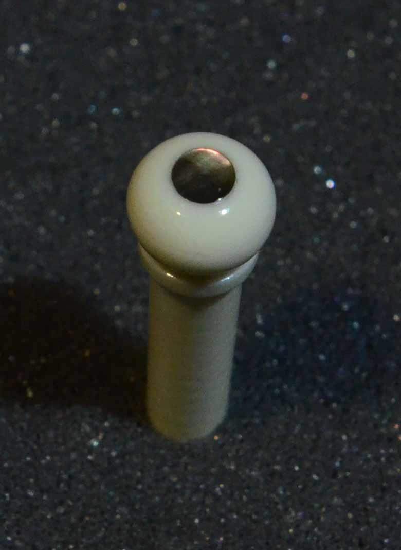 1 set (6pcs) Guitar bridge pins size 2A bone with Black Mother of Pearl dot. Tapered shaft string slot running the full length of shaft. Diameter at top of shaft 5.6mm (0.22") length of shaft 25.5mm (1") . Will fit the following models - Martin guitars since 1994,as well as D-28 older Gibson guitars,and others.