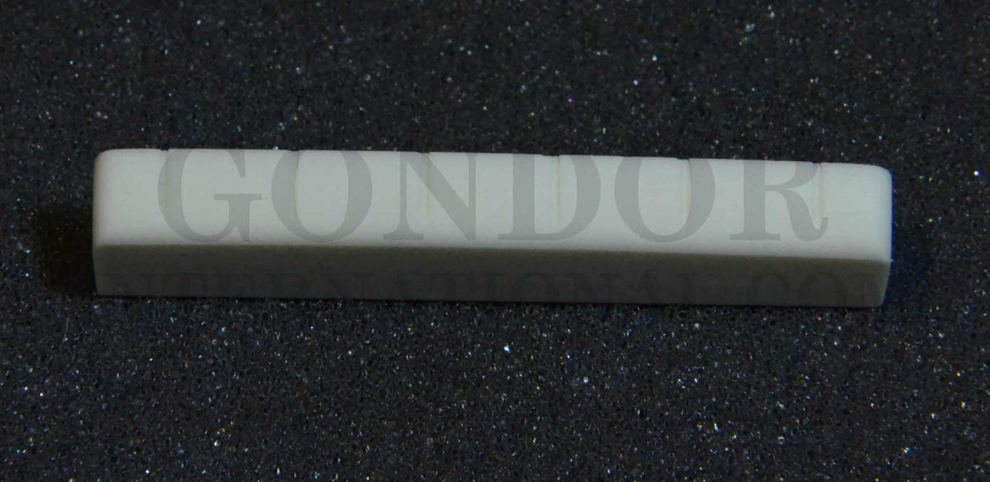 Les Paul guitar nut white bone 8.5-9mm height x 43mm length x 4.7mm thickness marked slots