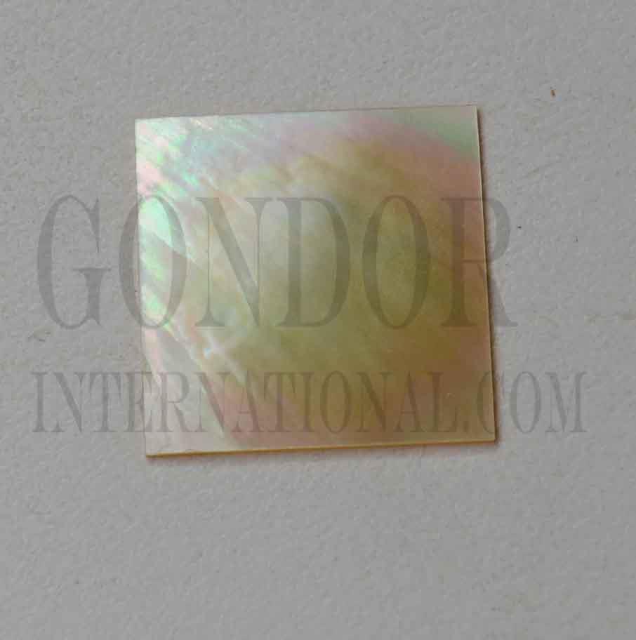 Gold MOP flat inlay blanks size 10mm (0.394") x 10mm (0.394") x 1.3mm (0.05") thickness A grade.
