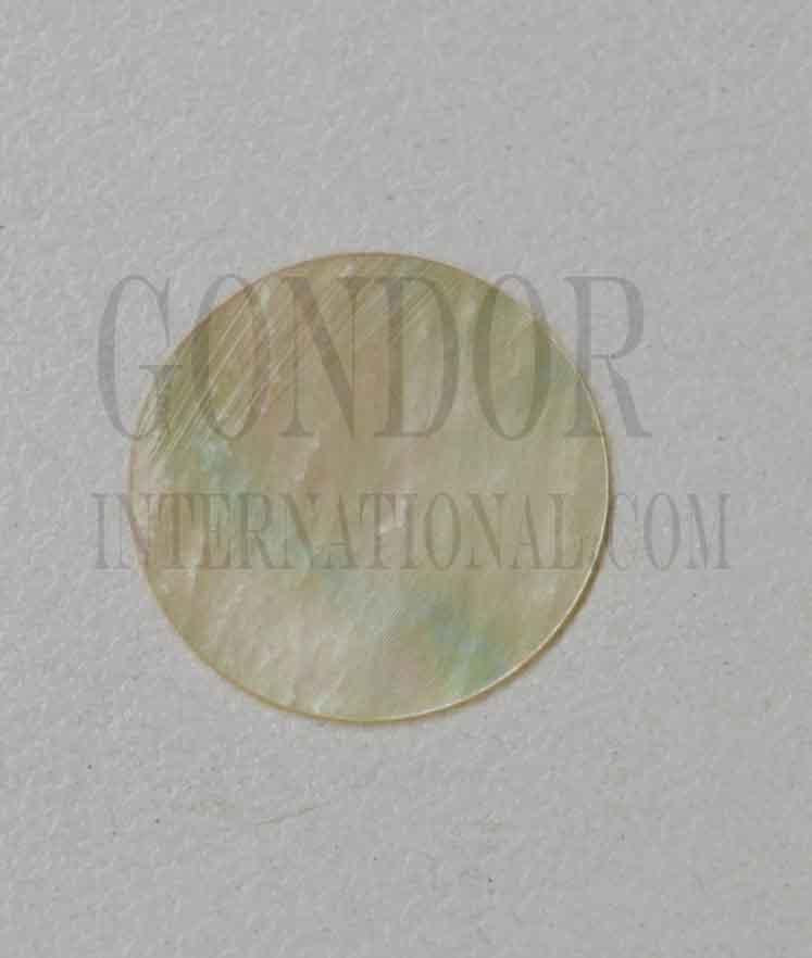 Gold MOP discs 20mm diameter 0.5mm thickness are polished 1 side. Round flat shell pcs cut to precise diameter and thickness. Ideal for use in watch dials, general inlay or jewellery decorations. All pcs are A grade.