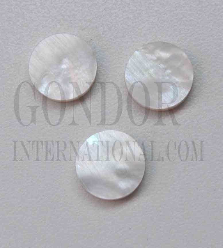 <p>White Mother of Pearl polished discs 17mm (0.67") diameter x 3mm (0.12") thickness - round flat shell pcs cut to precise diameter and thickness, polished on 1 side. Ideal for inlay applications, watch dials and jewellery decorations. All discs are A grade good on both sides.</p>