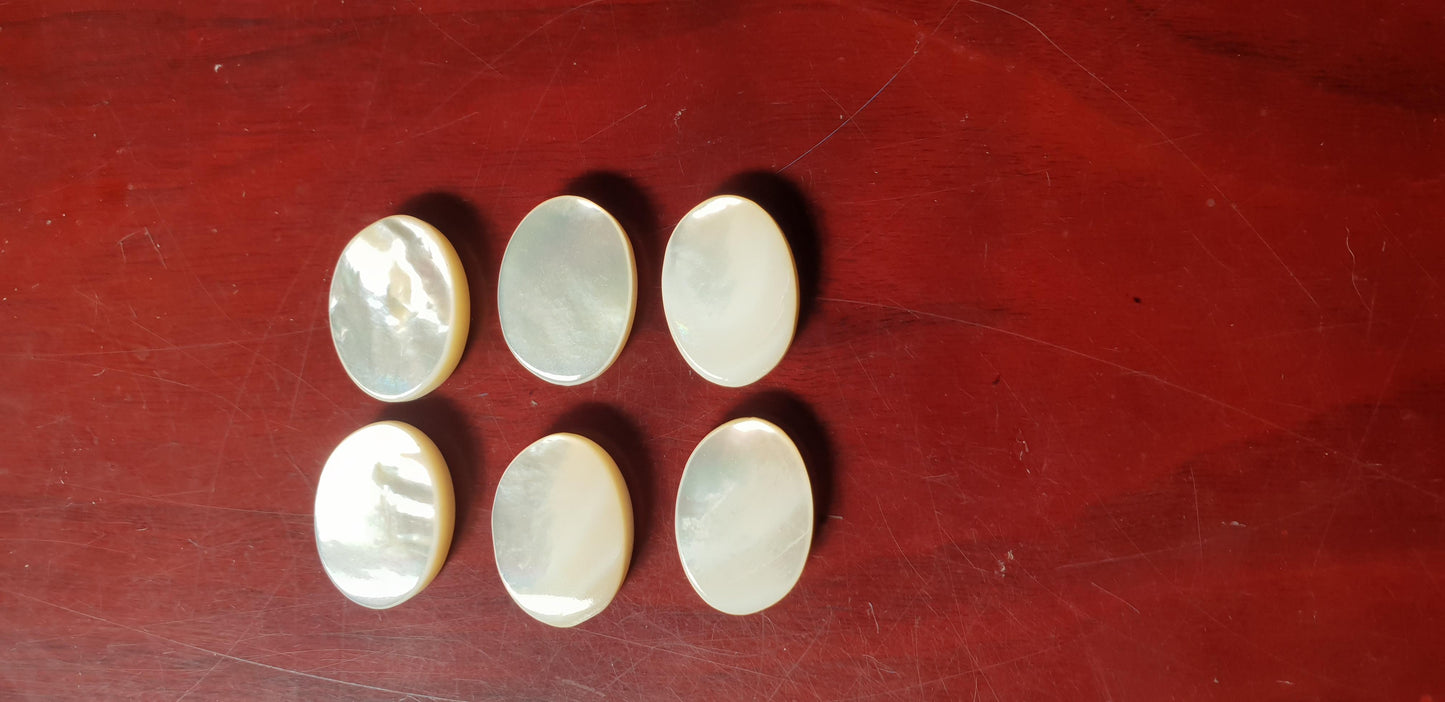1 set White MOP tuning peg 6pc set 16x22x6.5mm no hole A grade