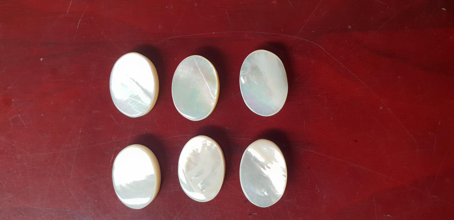 1 set White MOP tuning peg 6pc set 16x22x6.5mm no hole B grade