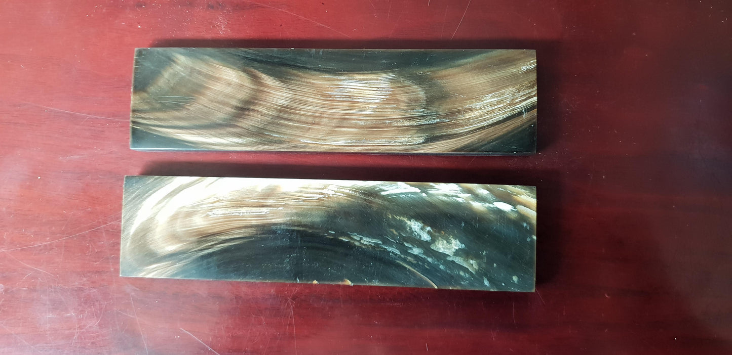 Buffalo horn blanks 30 x 150 x 8mm suitable for knife handle scales.