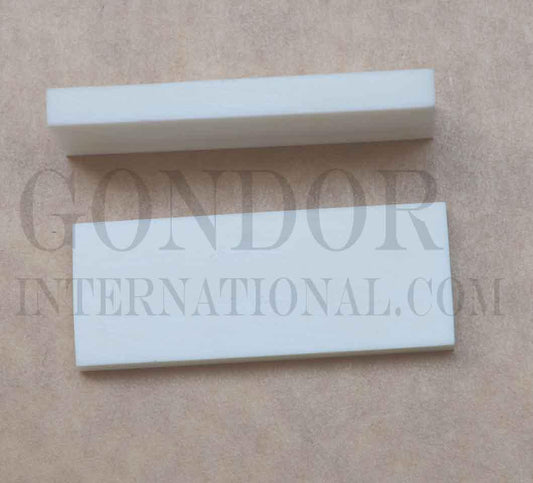 Bone nut blanks size 20mm (0.79") width x 53mm (2.09") length x 5mm (0.197") thickness used in musical instruments i.e. guitars, mandolins, ukuleles etc.