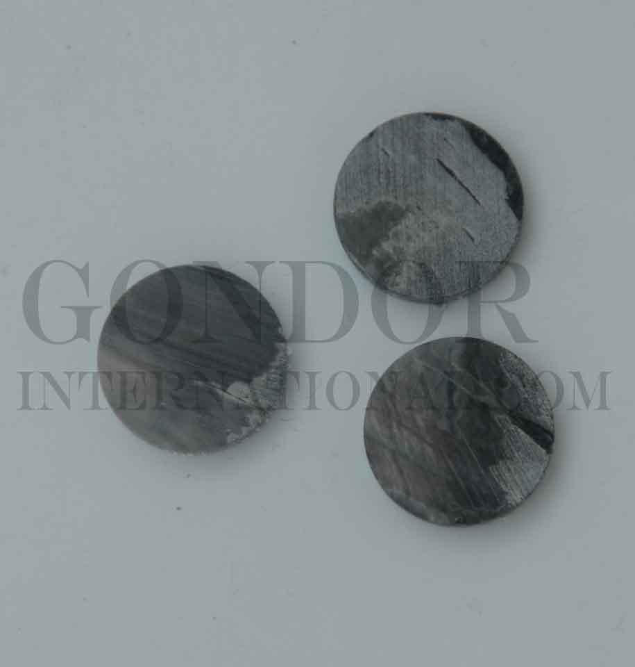 Black Mother of Pearl button blanks size 24L (15.2mm)  x 3mm thickness flat uniform in thickness