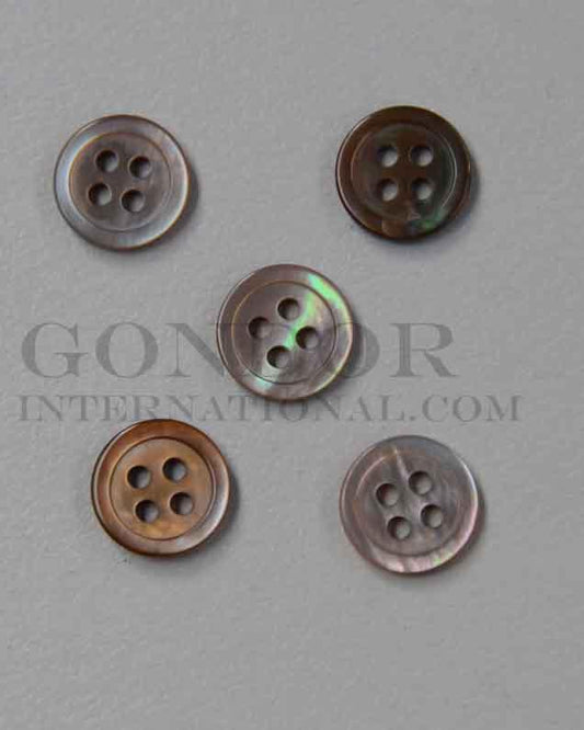 Brownlip Mother of Pearl buttons 4 hole size 18L x 1.7mm thickness finished button.