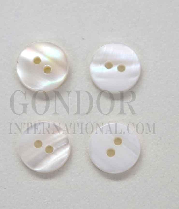 Fresh Water Pearl buttons 2 hole size 16L x 2mm thickness finished button.