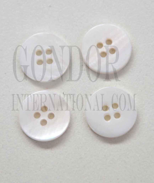 Fresh Water Pearl buttons 4 hole size 14L x 3mm thickness finished button.