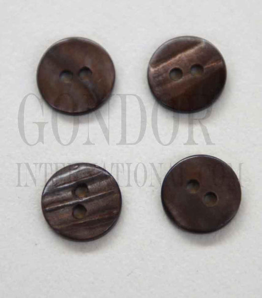 Fresh Water Pearl buttons brown 2 hole size 18L x 1.8mm thickness finished button.