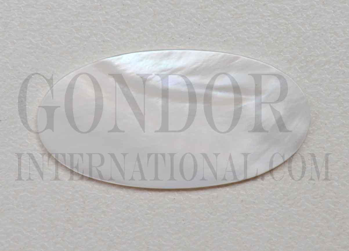 <p>Fresh Water Pearl ovals size 18.9mm (0.744") width x 38.8mm (1.53") width x 1.5mm (0.06") thickness. Some uses include fretboard markers, musical instrument inlay, furniture inlay and other general decorative inlay and jewellery applications. All pcs are A grade.</p>