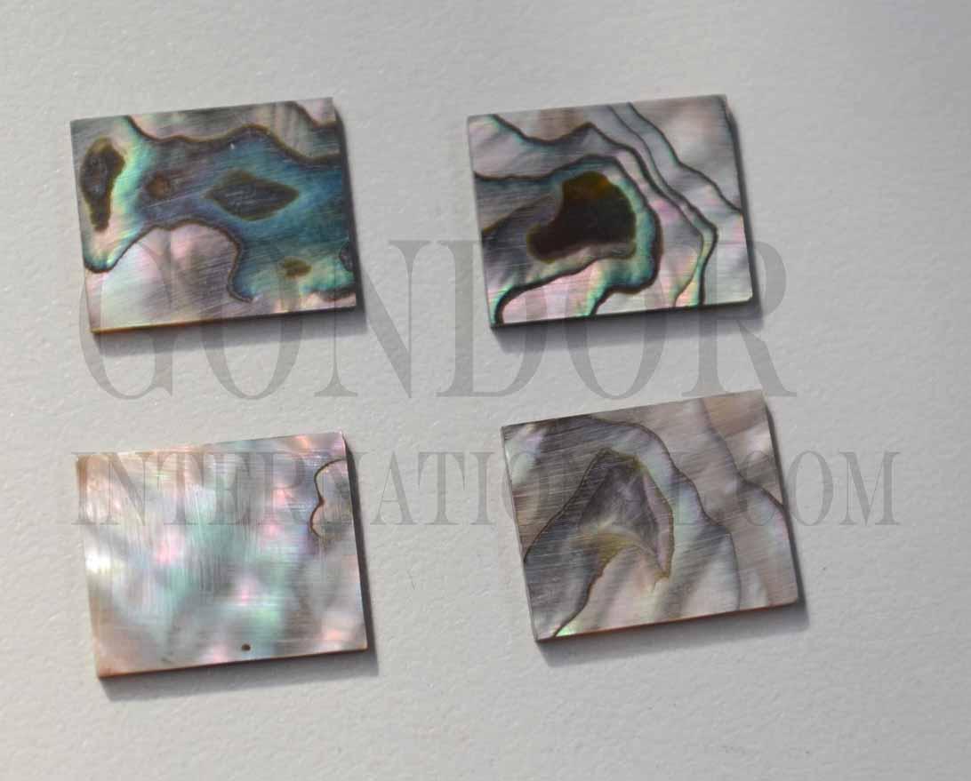 Green abalone (Mexican green abalone) flat inlay blanks size 18mm (0.71") width x 22mm (1.87") length x 1.5mm (0.06") thickness A grade.