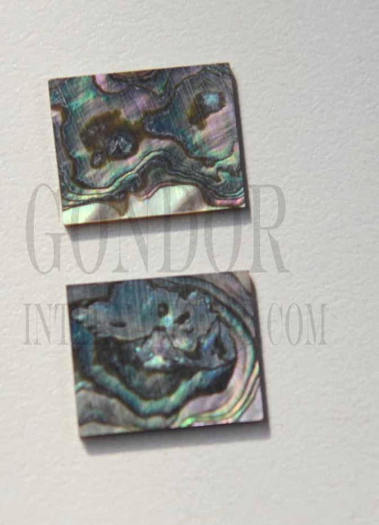 Green abalone (Mexican green abalone) flat inlay blanks heart material size 22mm (0.866") width x 27mm (1.06") length x 1.5mm (0.06") thickness A grade.