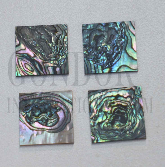 Green abalone (Mexican green abalone) flat inlay blanks heart material size 25mm (1") width x 25mm (1") length x 1.5mm (0.06") thickness A grade.