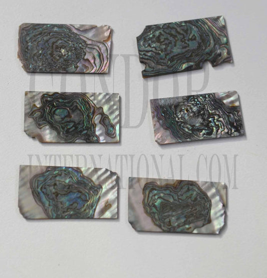 Green abalone (Mexican green abalone) flat inlay blanks heart pcs irregular shape, mix size 20 - 30mm (0.79 - 1.18") width x 20 - 35mm (0.79 - 1.38") length x 1.5m (0.06") thickness A grade.