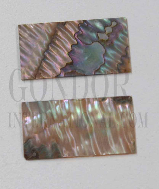 Green abalone (Mexican green abalone) flat inlay blanks rippled material size 22mm (0.866") width x 42mm (1.65") length x 1.3mm (0.05") thickness A grade.