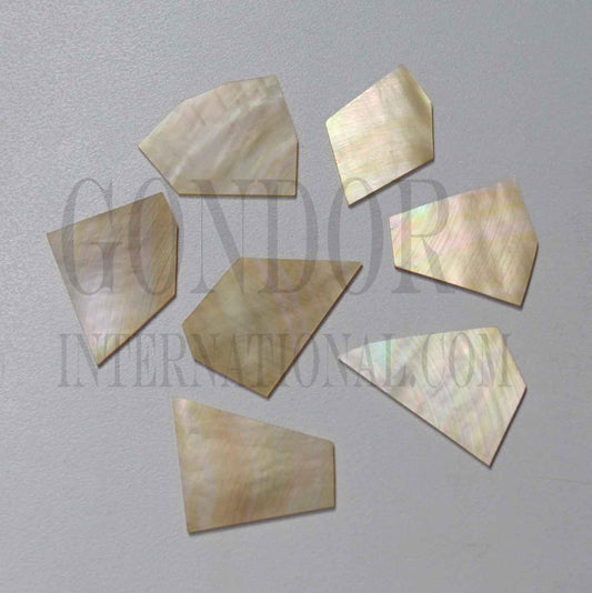 Gold MOP flat inlay blanks mix size 0.5mm (0.02") thickness A grade.