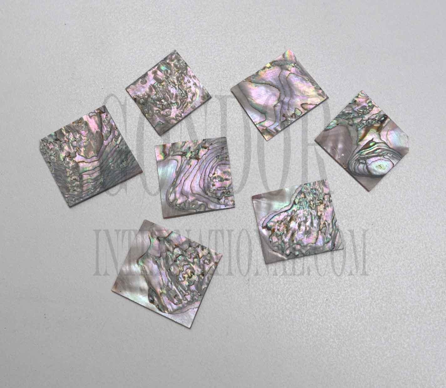 Red abalone flat inlay blanks heart material mix size approx. 20-35mm (0.79 - 1.38") width x 20-50mm (0.79 - 2") length x 1.5mm (0.06) thickness approx. 8 - 13pcs per oz. A grade material - good quality on at least 1 side.