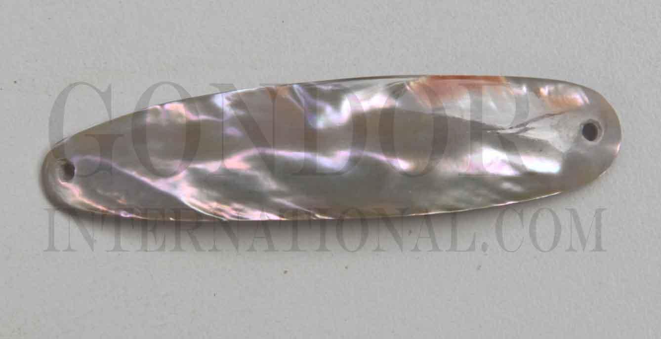 <p>Red abalone fishing lures (fishing spoons) are specially cut and polished solid shell pcs. Size 18-20 x 85-90mm Made to specific bent shape with holes to to fit swivels.</p>