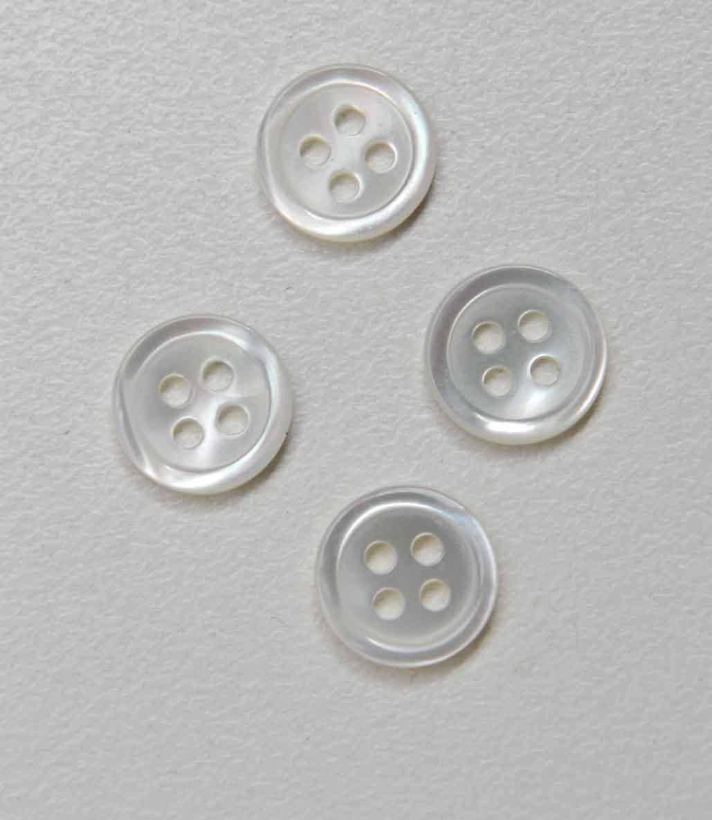 Trochus shell buttons 4 hole 18L x 2mm thickness finished buttons.