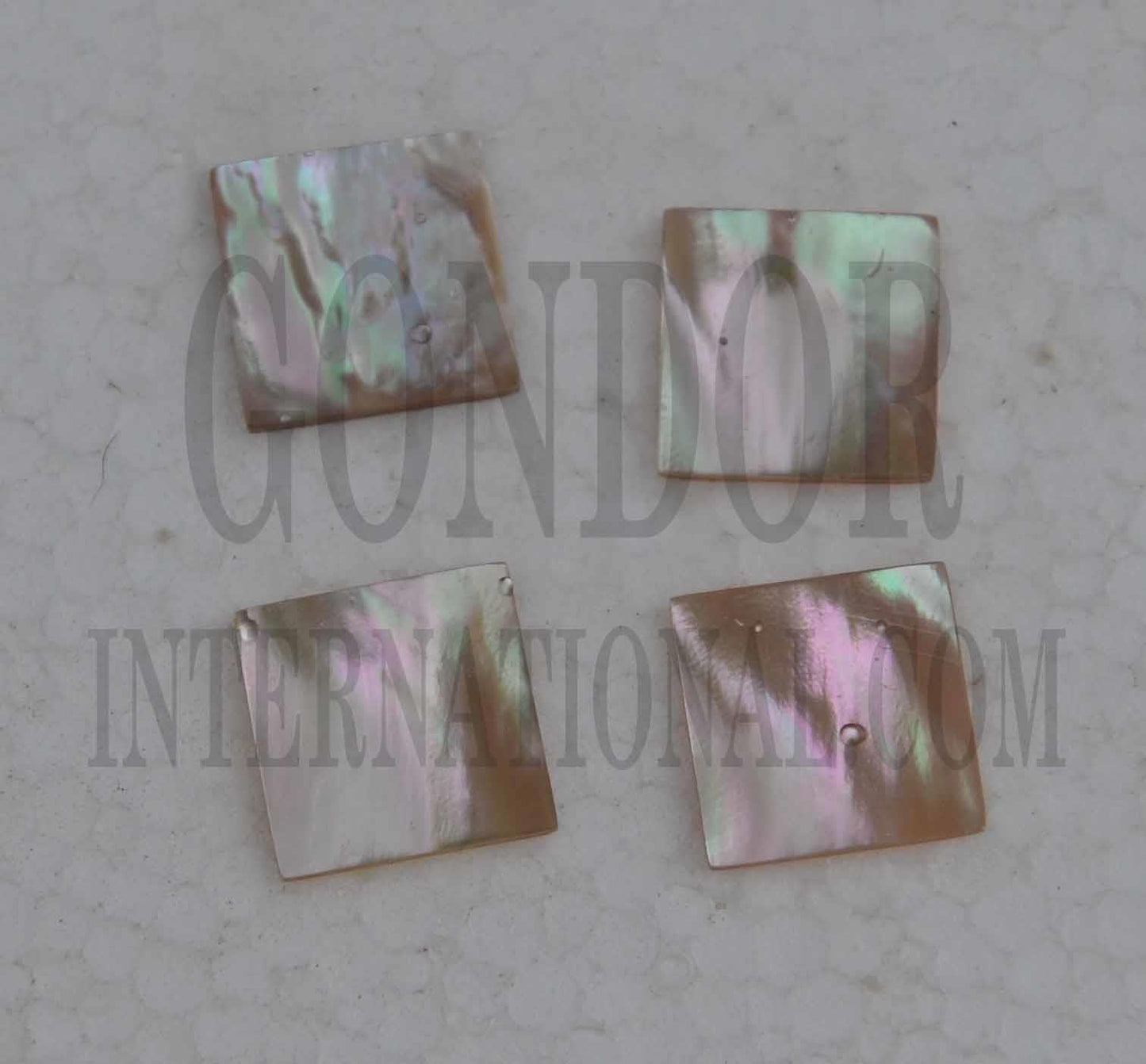 Australian Greenlip abalone flat inlay blanks 15 x 15 x 1mm polished 1 side <br />