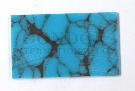 <p>Arizona Turquoise KO2 reconstituted stone blanks 30 x 50 x 1.5mm suitable for inlay. Can be cut with standard cutting tools - jewellery saw similar in characteristics to mother of pearl (hardness approx. 3. Can be sanded and polished same way as shell material. All pcs are A grade good on both sides.</p>