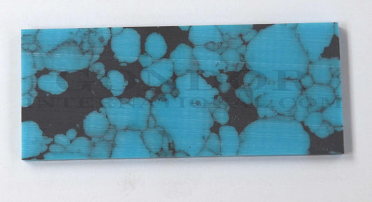 <p>Arizona Turquoise KO2 reconstituted stone blanks 30 x 80 x 3.5mm suitable for inlay. Can be cut with standard cutting tools - jewellery saw similar in characteristics to mother of pearl (hardness approx. 3. Can be sanded and polished same way as shell material. All pcs are A grade good on both sides.</p>