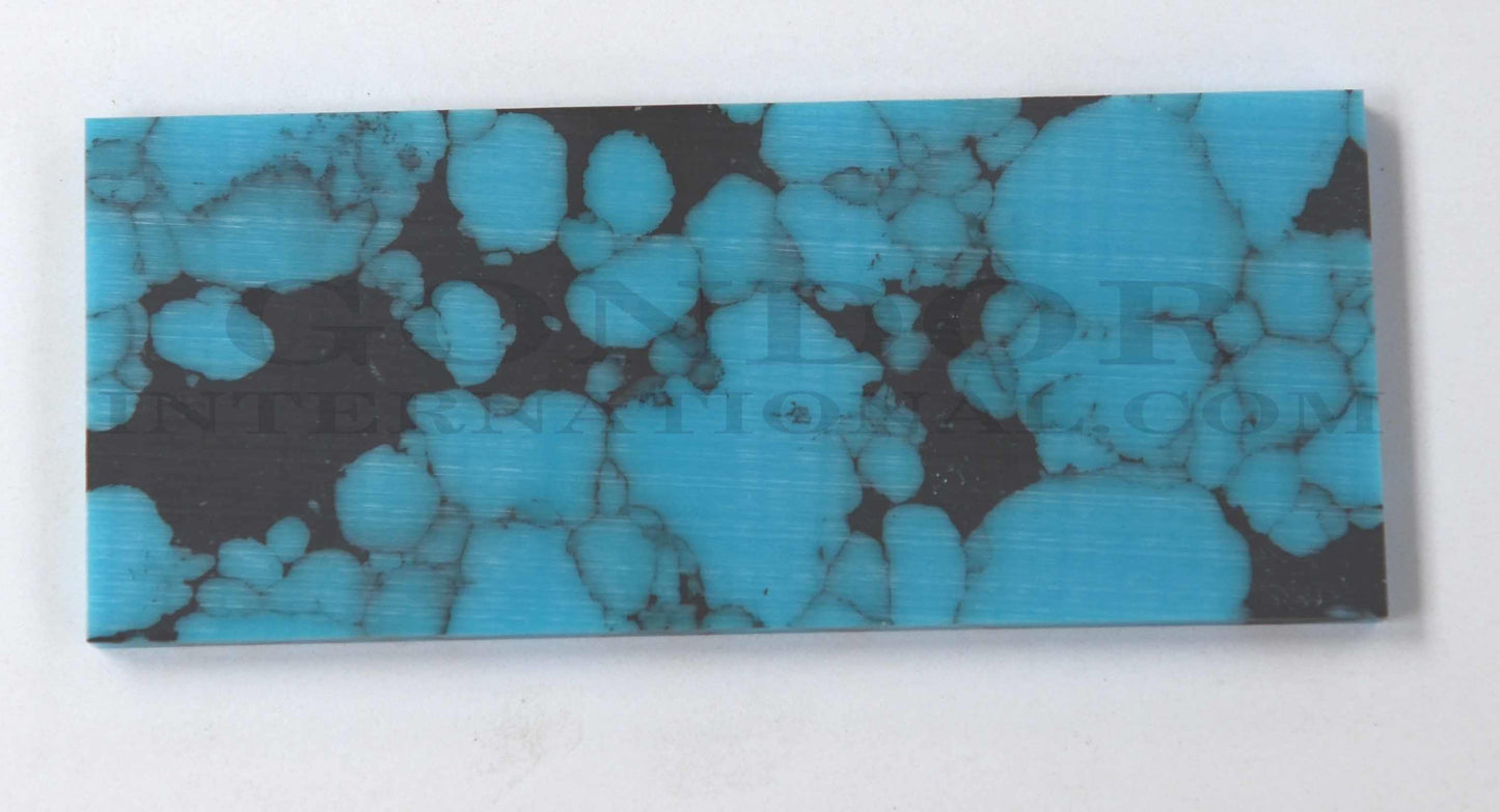 <p>Arizona Turquoise J081 artificial stone blanks 37 x 90 x 4.76mm suitable for inlay. Can be cut with standard cutting tools - jewellery saw similar in characteristics to mother of pearl (hardness approx. 3. Can be sanded and polished same way as shell material. All pcs are A grade good on both sides.</p>