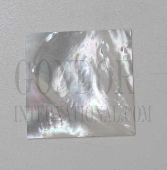 <p>White Mother of Pearl flat inlay blanks polished 1 side size 30mm (1.18") x 30mm (1.18") x 0.5mm (0.02") thickness A grade good on both sides.</p>