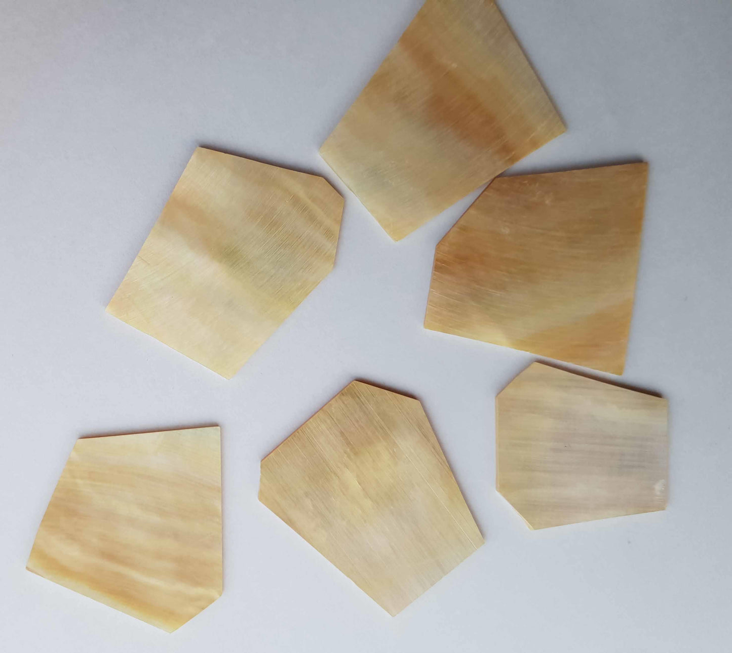 Gold MOP flat inlay blanks mix size 1.5mm (0.06") thickness A grade.