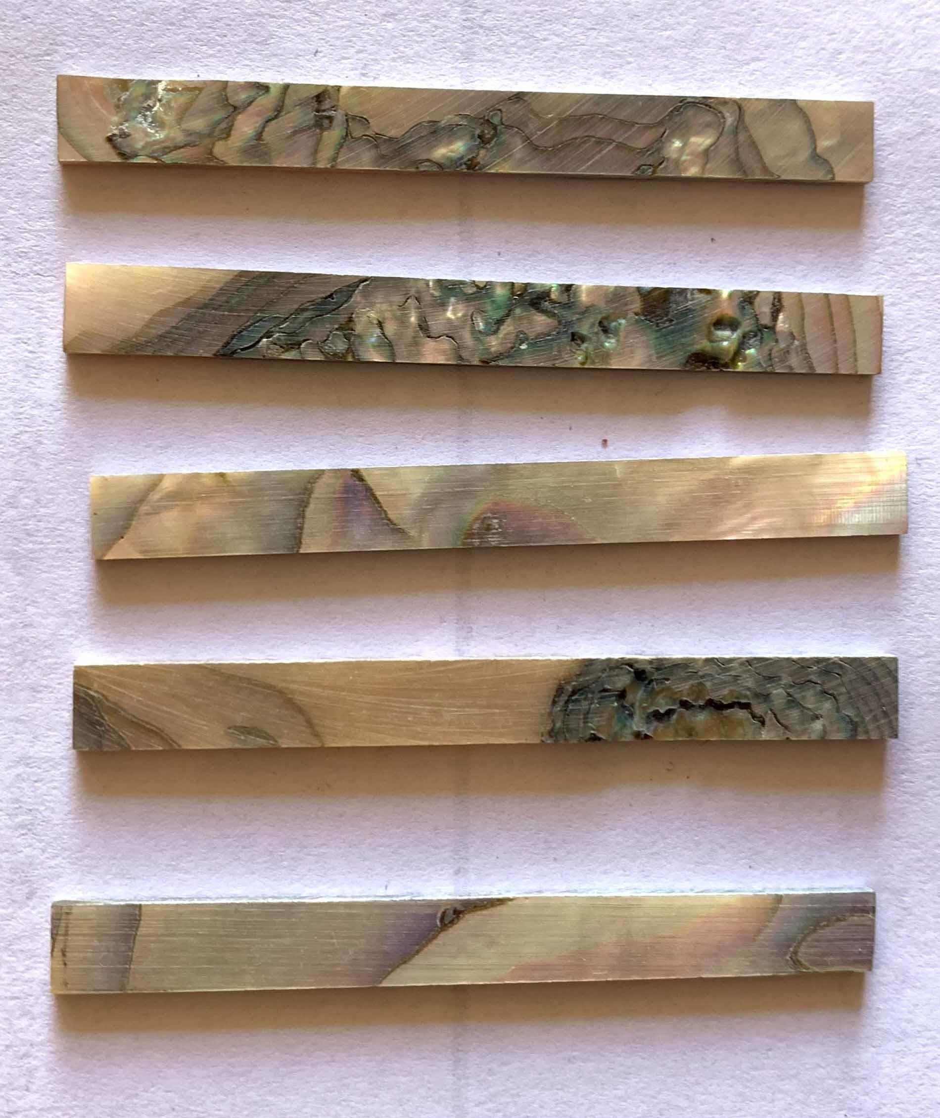 <p>Red abalone flat inlay blanks size 5mm (0.2") width x 50mm (1.97") length x 1.5mm (0.06") thickness. A grade good on both sides.s.</p>