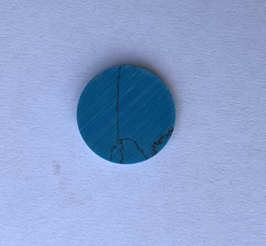 <p>Turquoise CH2A6 dots 14mm diameter x 1.3mm thickness - round flat pcs cut to precise diameter and thickness. Ideal for use in inlay applications - for fretboard markers, and general inlay or jewellery decorations. All dots are A grade good on both sides.</p>