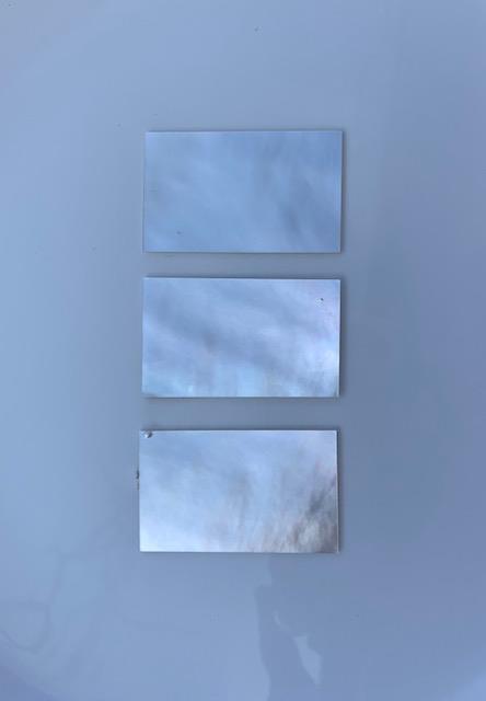 <p>White Mother of Pearl flat inlay blanks size 22mm (0.866") width x 42mm (1.65") length x 1mm (0.04") thickness A grade clean on both sides.</p>