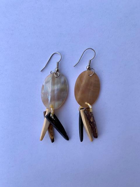 <p>Genuine shell earrings, made from real mother of pearl shells. Beautiful present for a special someone or to spoil yourself. Each set of earrings are handmade.</p>