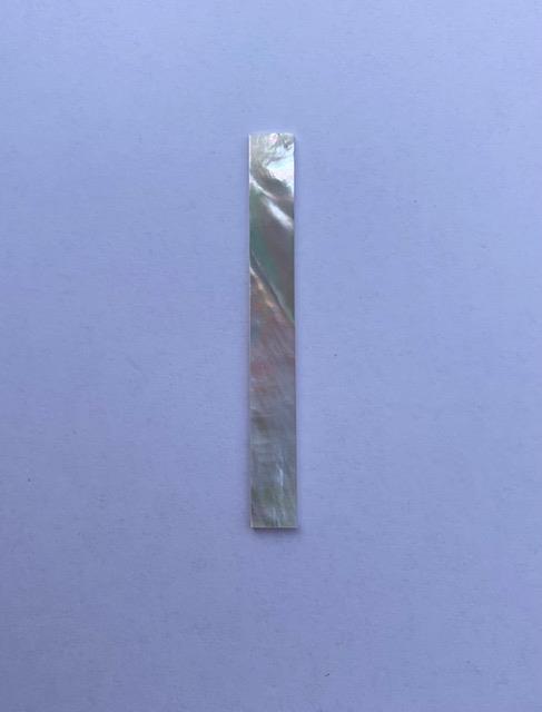 <p>White Mother of Pearl flat inlay blanks polished 1 side size 8mm (0.3") width x 70mm (0.78") length x 1mm (0.04") thickness. A grade good on both sides.</p>