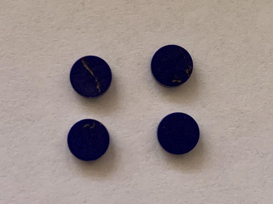 <p>Blue Goldflake stone SLPISP dots 2mm diameter x 1.5mm thickness - round flat pcs cut to precise diameter and thickness. Ideal for use in inlay applications - for fretboard markers, and general inlay or jewellery decorations. All dots are A grade good on both sides.</p>