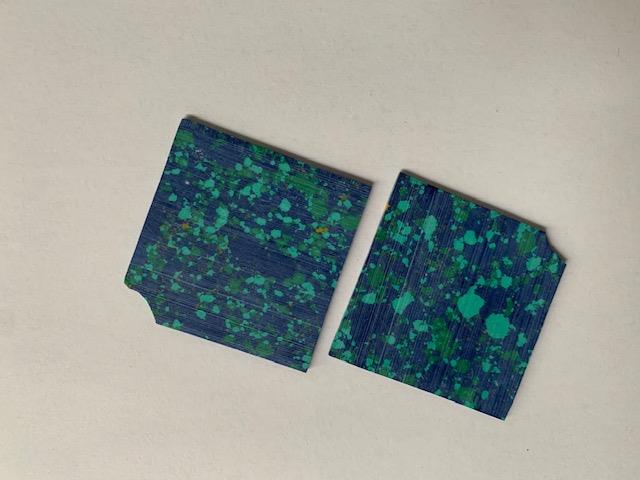 <p>&nbsp;Blue Dragon Skin CH2K1 reconstituted stone blanks mixed size 1.5mm suitable for inlay. Can be cut with standard cutting tools - jewellery saw similar in characteristics to mother of pearl (hardness approx. 3. Can be sanded and polished same way as shell material. All pcs are A grade good on both sides.</p>