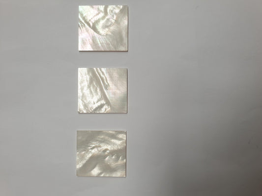 <p>White Mother of Pearl flat inlay blanks size 35mm (1.378") width x 38mm (1.49") length x 1.5mm (0.06") thickness A grade good on both sides.</p>