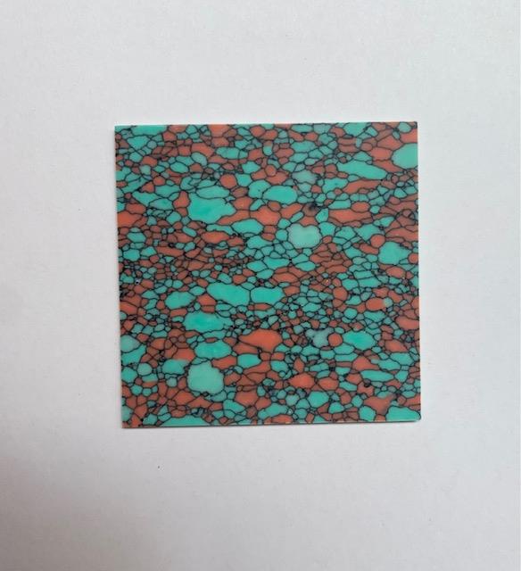 <p>Bisbee Turquoise D31 reconstituted stone blanks 50 x 50 x 1.5mm polished 1 side suitable for inlay. Can be cut with standard cutting tools - jewellery saw similar in characteristics to mother of pearl (hardness approx. 3. Can be sanded and polished same way as shell material. All pcs are A grade good on both sides.</p>