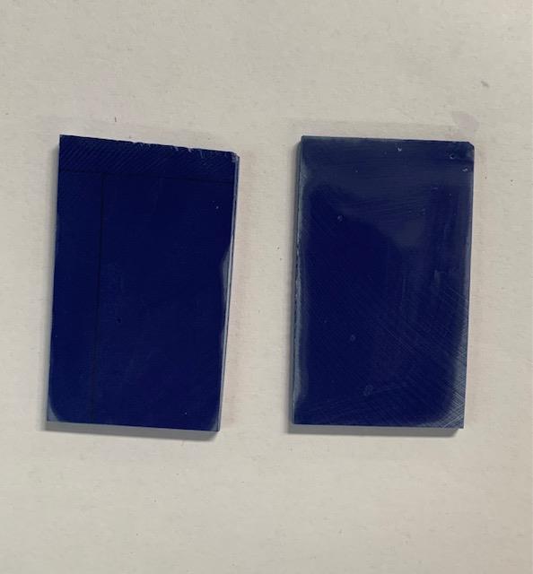 <p>Navy stone reconstituted stone blanks 30 x 50 x 1.5mm suitable for inlay. Can be cut with standard cutting tools - jewellery saw similar in characteristics to mother of pearl (hardness approx. 3. Can be sanded and polished same way as shell material. All pcs are A grade good on both sides.</p>