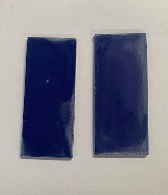 <p>Navy stone reconstituted stone blanks 30 x 70 x 1.5mm suitable for inlay. Can be cut with standard cutting tools - jewellery saw similar in characteristics to mother of pearl (hardness approx. 3. Can be sanded and polished same way as shell material. All pcs are A grade good on both sides.</p>