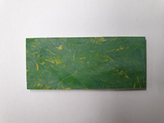 <p>Green Lime reconstituted stone blanks 30 x 70 x 1.5mm suitable for inlay. Can be cut with standard cutting tools - jewellery saw similar in characteristics to mother of pearl (hardness approx. 3. Can be sanded and polished same way as shell material. All pcs are A grade good on both sides.</p>