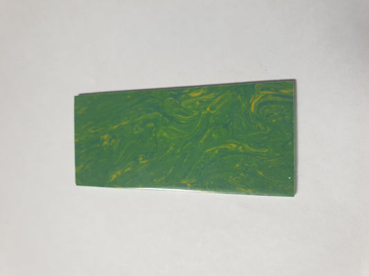 <p>Green Lime reconstituted stone blanks polished 1 side 30 x 70 x 1.5mm suitable for inlay. Can be cut with standard cutting tools - jewellery saw similar in characteristics to mother of pearl hardness approx. 3. Can be sanded and polished same way as shell material. All pcs are A grade good on both sides.</p>
