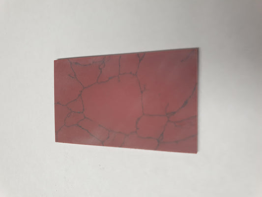 <p>Bloody Jasper reconstituted stone blanks 30 x 50 x 1.5mm suitable for inlay. Can be cut with standard cutting tools - jewellery saw similar in characteristics to mother of pearl (hardness approx. 3. Can be sanded and polished same way as shell material. All pcs are A grade good on both sides.</p>